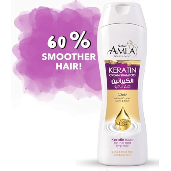 Dabur Amla Nourishment Crème Keratin Shampoo (360mL) | Deeply Repairs and Restores Hair Strength | Helps Thin and Damaged Hair - Image 4